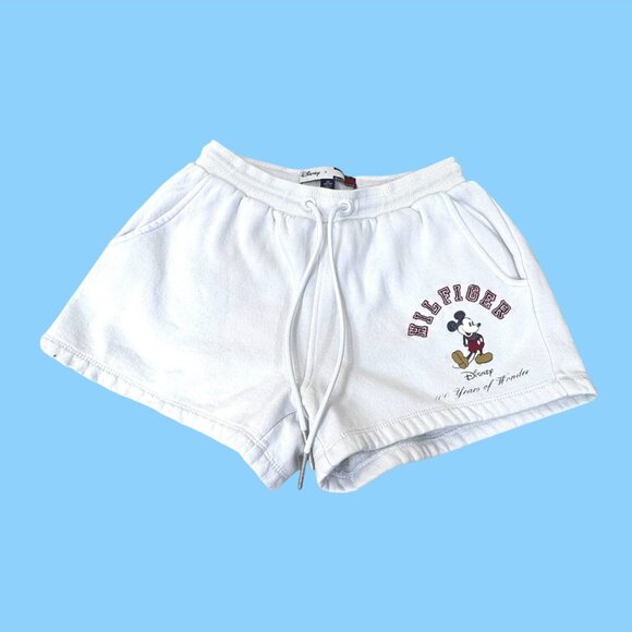 Tommy Hilfiger Disney Collab Disney Mickey Mouse White Sweat Lounge Shorts S - Picture 1 of 4